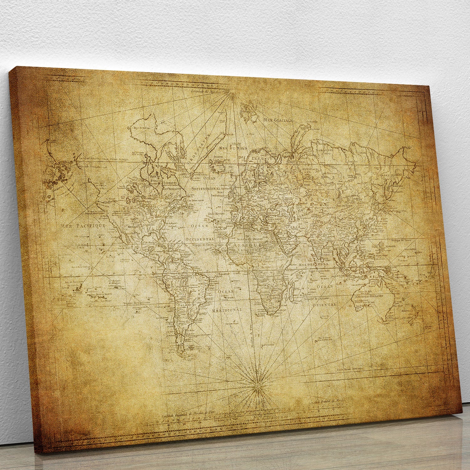 vintage map of the world 1778 Canvas Print or Poster - Canvas Art Rocks - 1