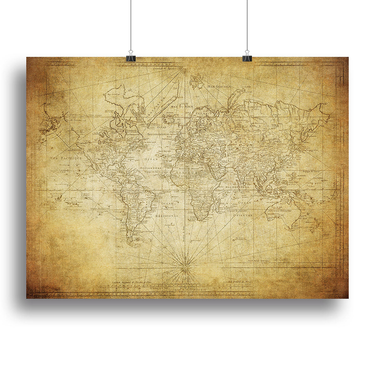 vintage map of the world 1778 Canvas Print or Poster - Canvas Art Rocks - 2