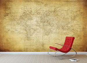 vintage map of the world 1778 Wall Mural Wallpaper - Canvas Art Rocks - 2