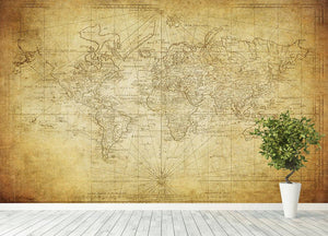 vintage map of the world 1778 Wall Mural Wallpaper - Canvas Art Rocks - 4