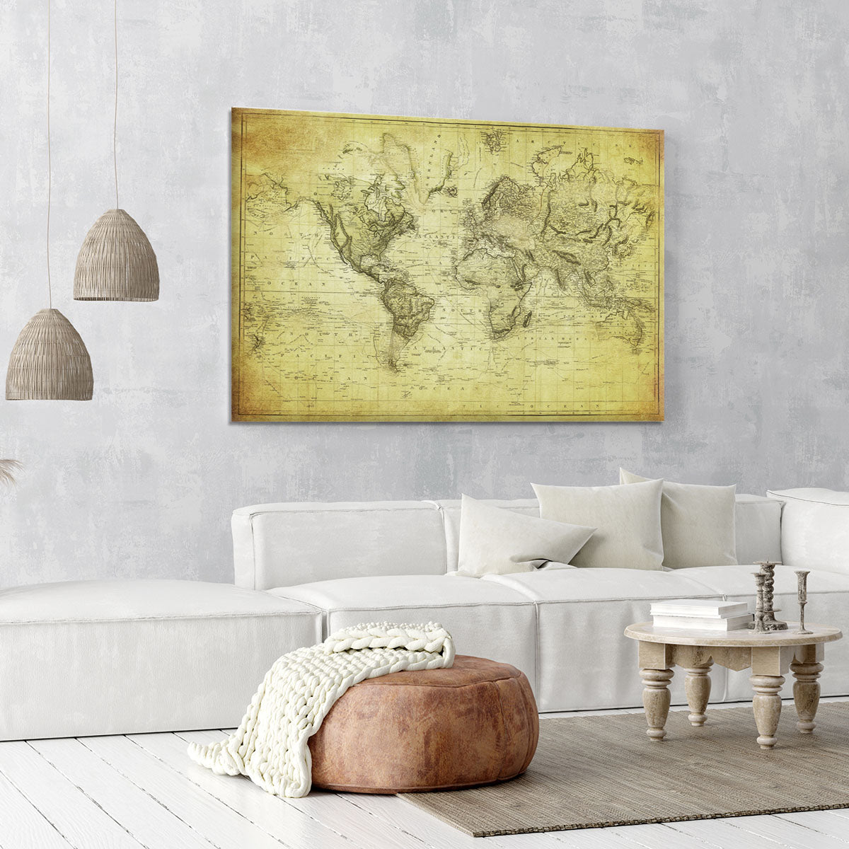 vintage map of the world 1831 Canvas Print or Poster - Canvas Art Rocks - 6