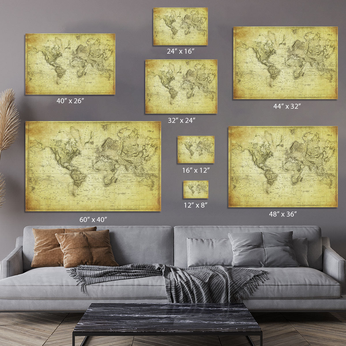 vintage map of the world 1831 Canvas Print or Poster - Canvas Art Rocks - 7