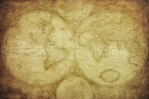 vintage map of the world Wall Mural Wallpaper - Canvas Art Rocks - 1