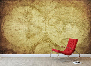 vintage map of the world Wall Mural Wallpaper - Canvas Art Rocks - 2