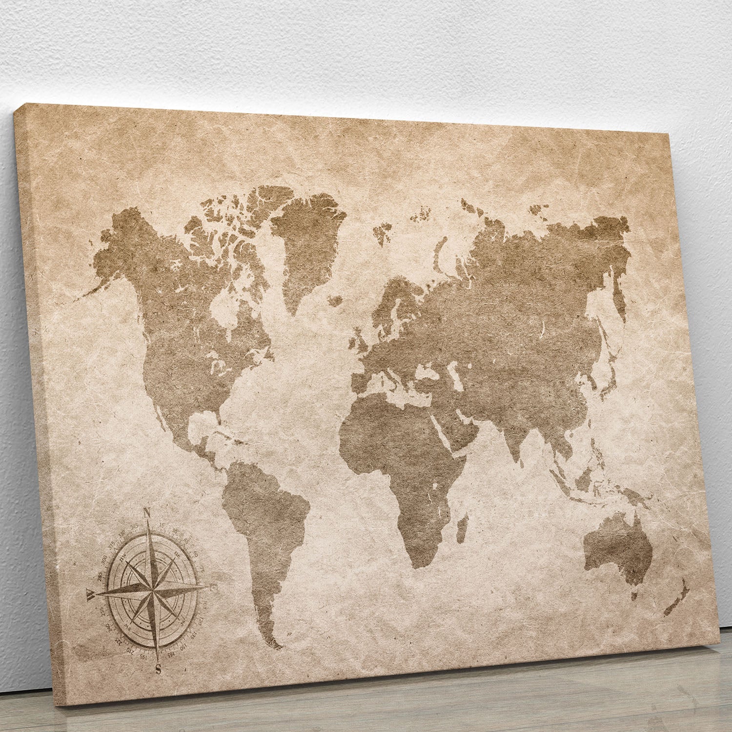 vintage paper with world map Canvas Print or Poster - Canvas Art Rocks - 1