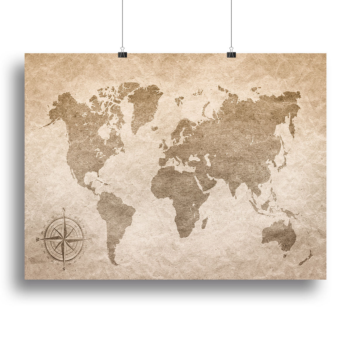 vintage paper with world map Canvas Print or Poster - Canvas Art Rocks - 2