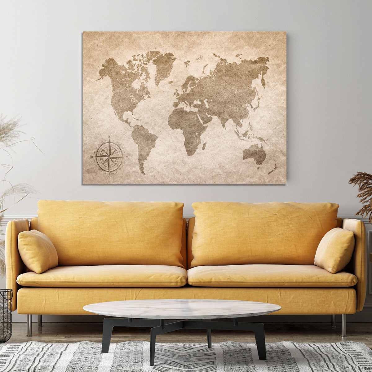 vintage paper with world map Canvas Print or Poster - Canvas Art Rocks - 4