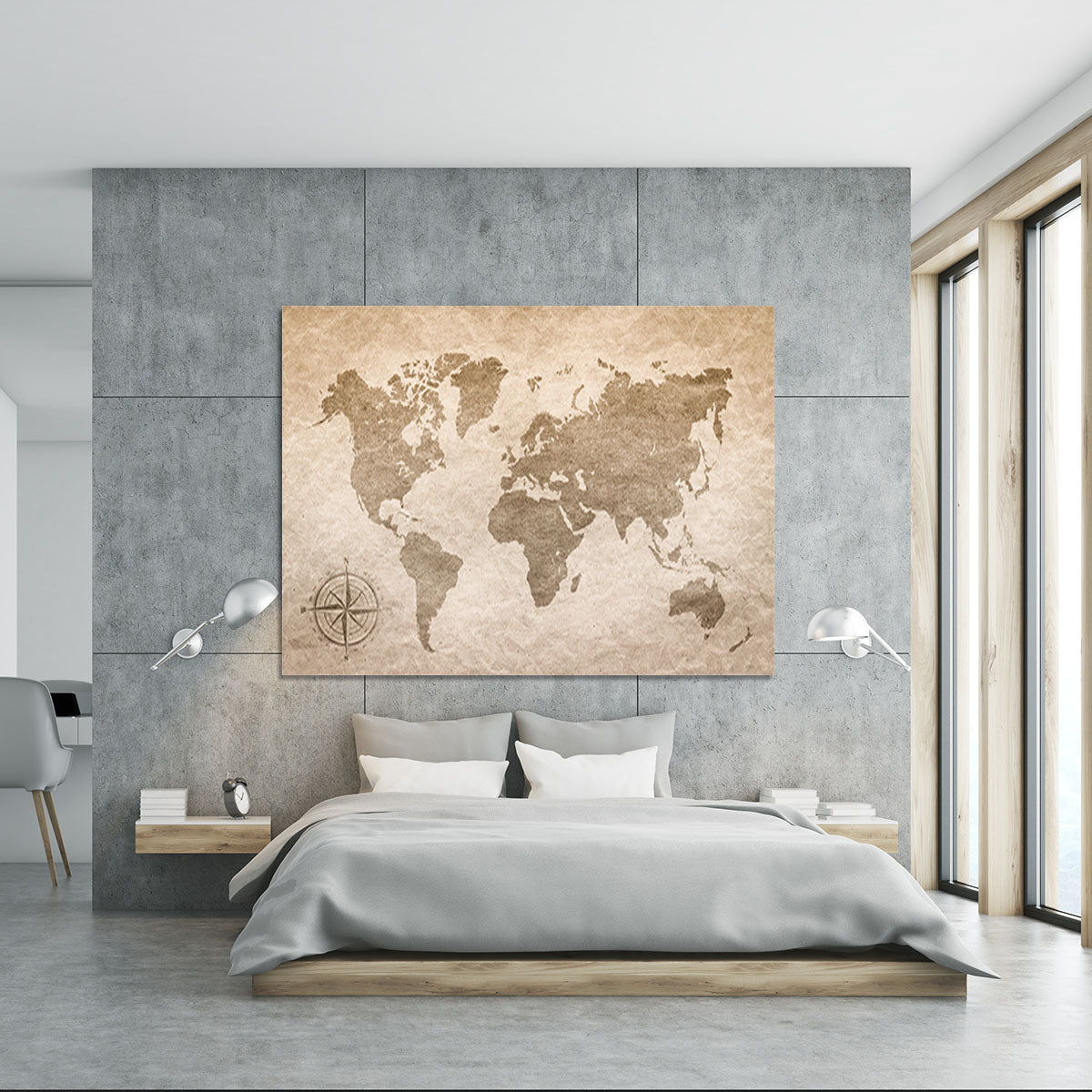 vintage paper with world map Canvas Print or Poster - Canvas Art Rocks - 5