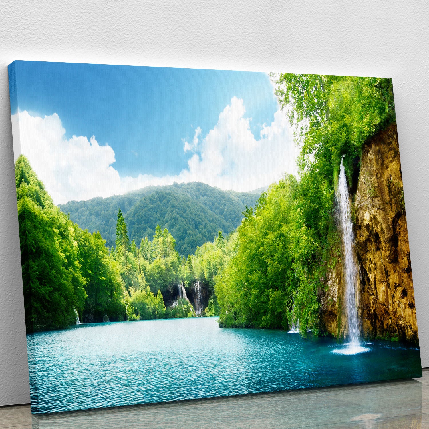 waterfall in deep forest Canvas Print or Poster - Canvas Art Rocks - 1
