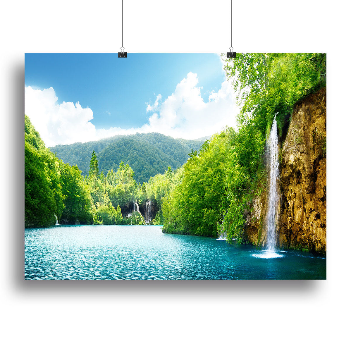 waterfall in deep forest Canvas Print or Poster - Canvas Art Rocks - 2