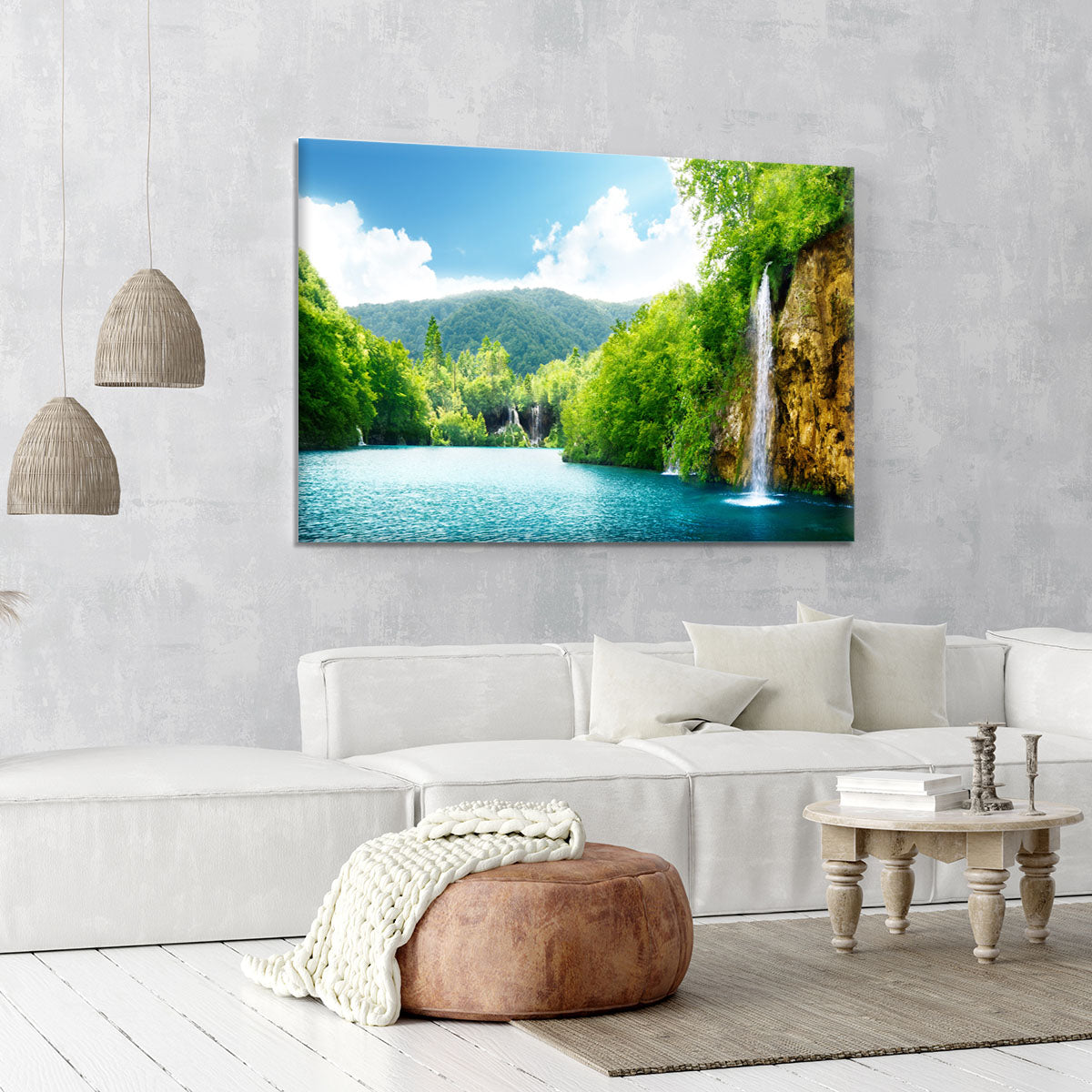 waterfall in deep forest Canvas Print or Poster - Canvas Art Rocks - 6