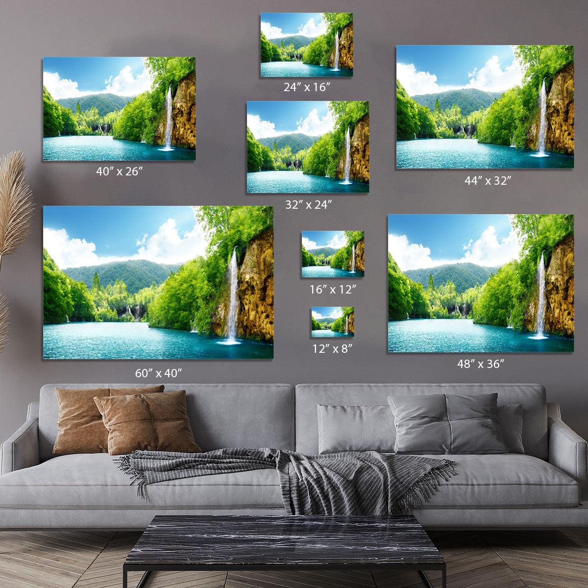 waterfall in deep forest Canvas Print or Poster - Canvas Art Rocks - 7