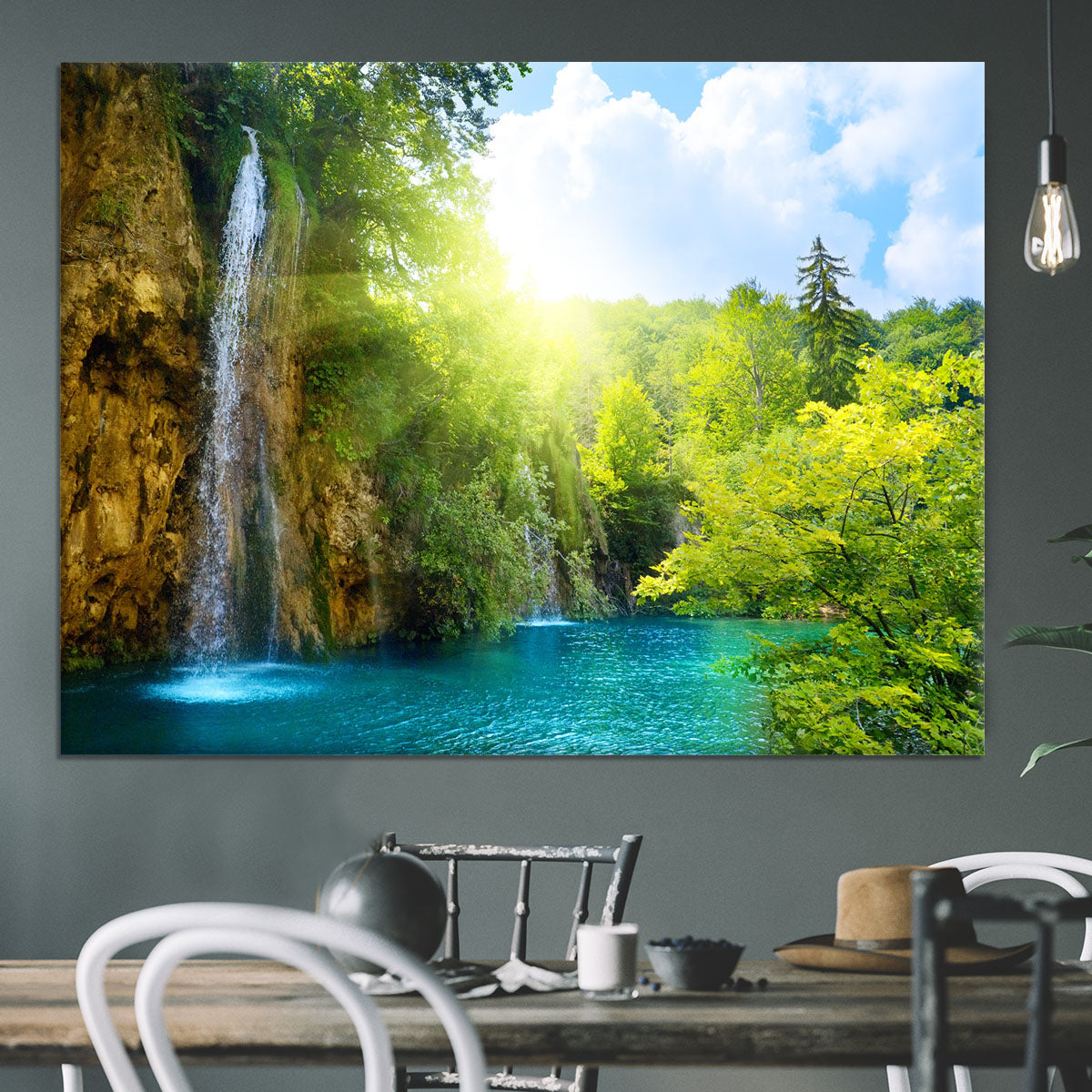 waterfalls in deep forest Canvas Print or Poster - Canvas Art Rocks - 3