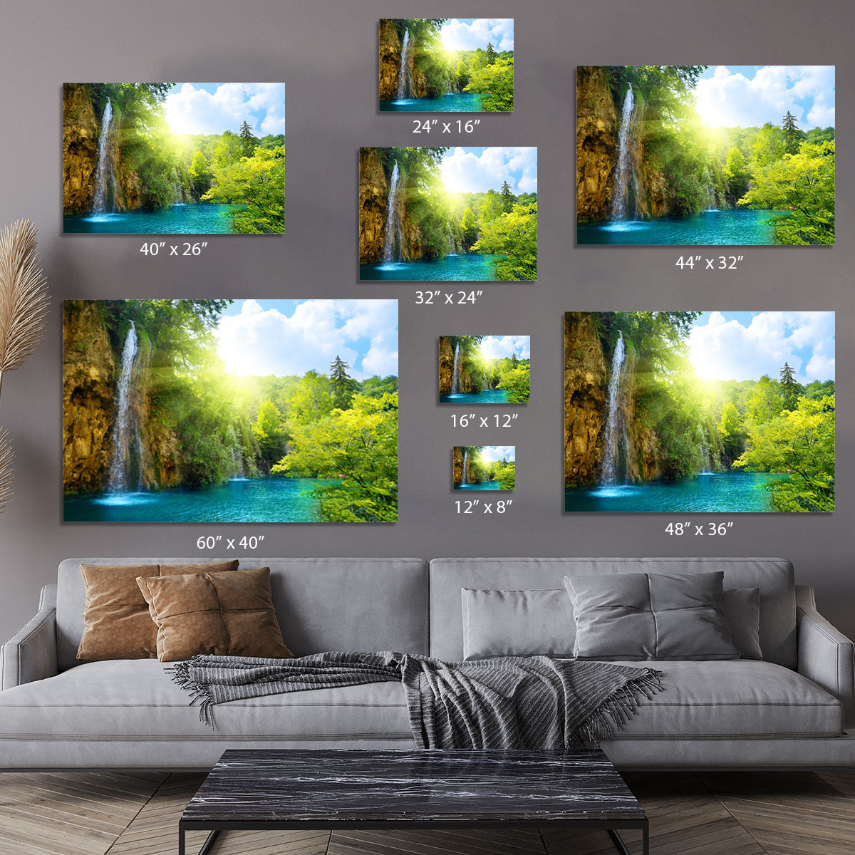 waterfalls in deep forest Canvas Print or Poster - Canvas Art Rocks - 7