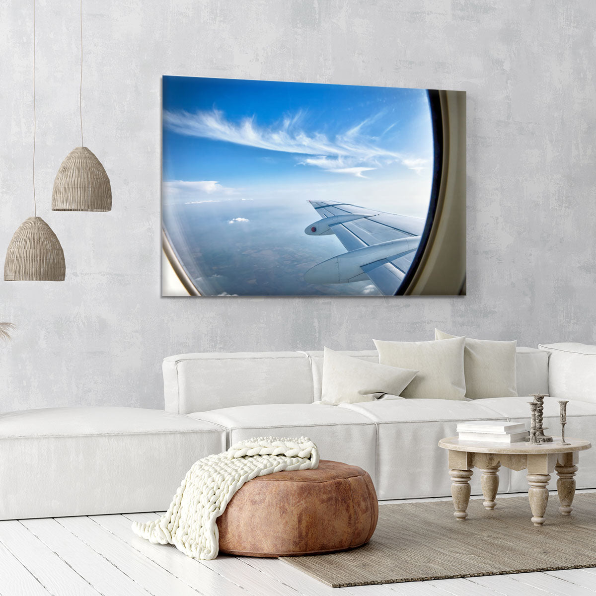 window aircraft during flight Canvas Print or Poster - Canvas Art Rocks - 6