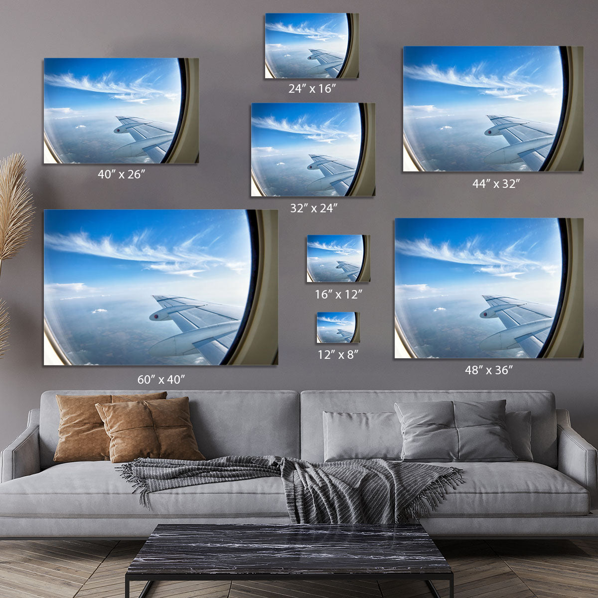 window aircraft during flight Canvas Print or Poster - Canvas Art Rocks - 7