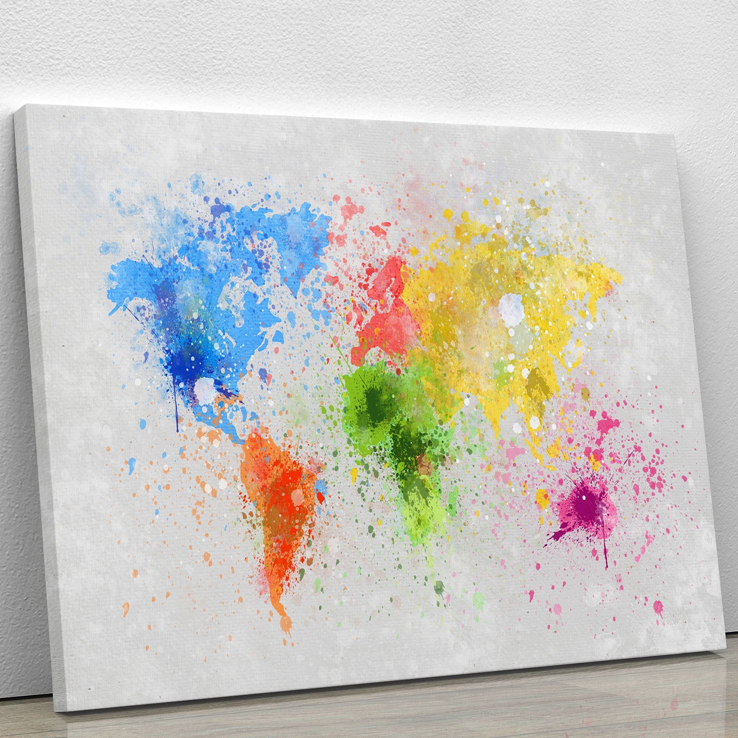 world map painting Canvas Print or Poster - Canvas Art Rocks - 1