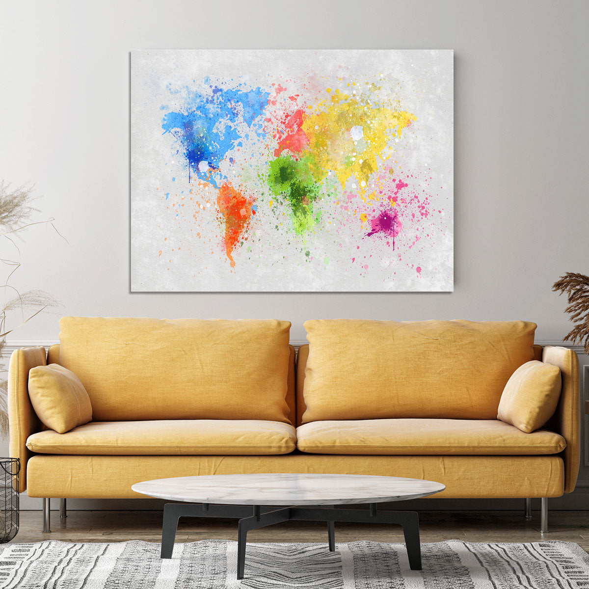 world map painting Canvas Print or Poster - Canvas Art Rocks - 4