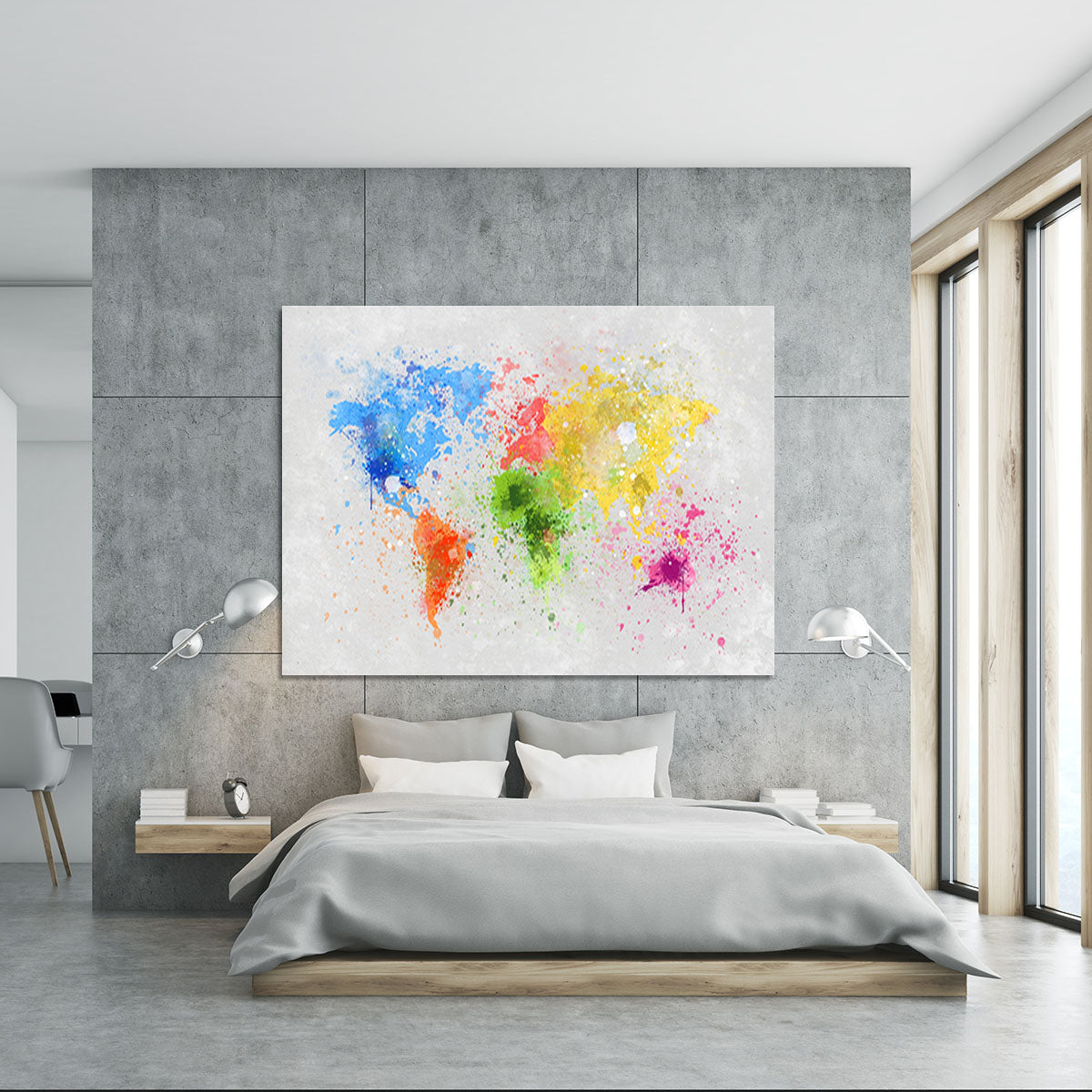 world map painting Canvas Print or Poster - Canvas Art Rocks - 5
