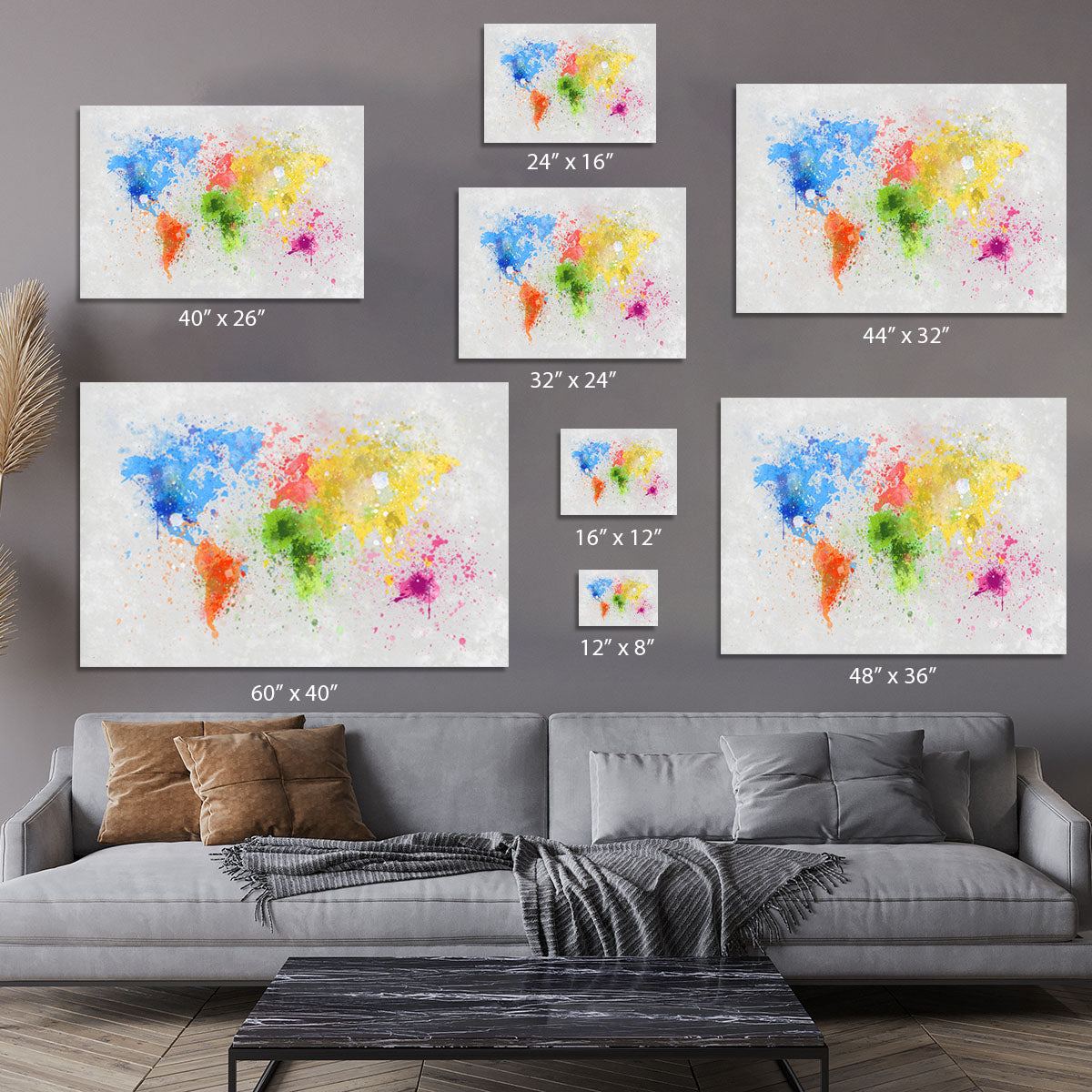 world map painting Canvas Print or Poster - Canvas Art Rocks - 7