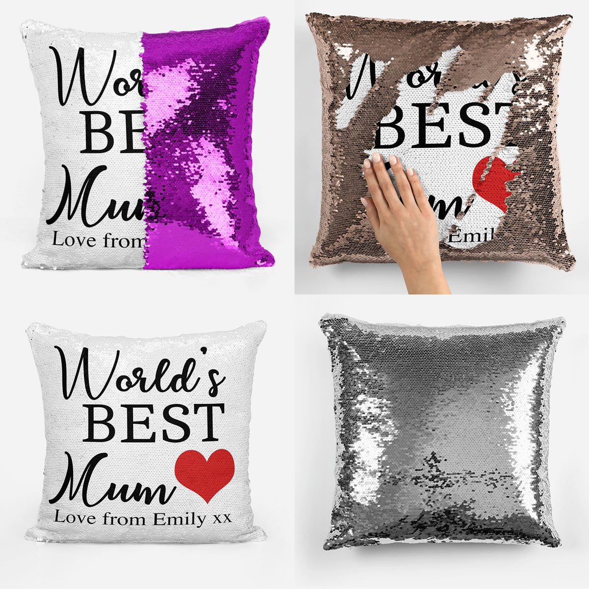 Personalised World's Best Sequin Magic Cushion
